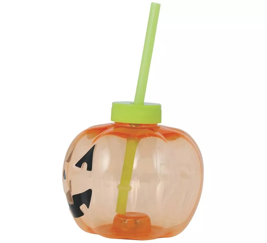 Translation missing: de.Vaso con Pajita Calabaza con iluminación LED de 17 cm