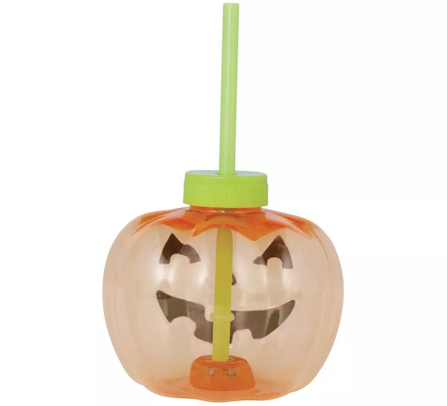 Translation missing: de.Vaso con Pajita Calabaza con iluminación LED de 17 cm