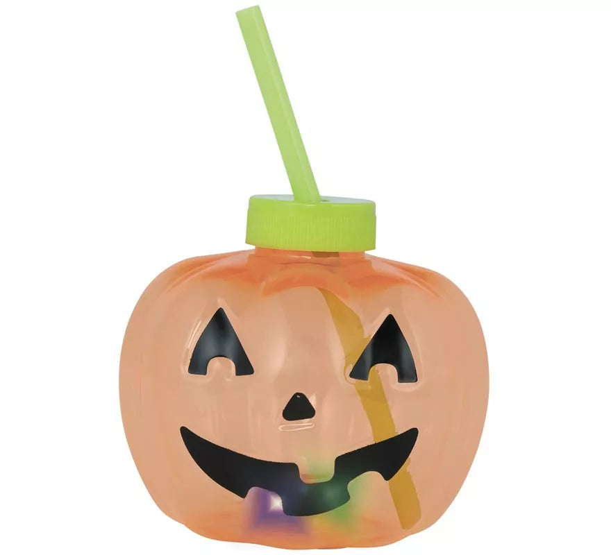 Translation missing: de.Vaso con Pajita Calabaza con iluminación LED de 17 cm