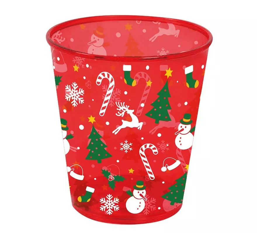 Translation missing: de.Vaso de Figuras Navideñas rojo de plástico de 10 cm