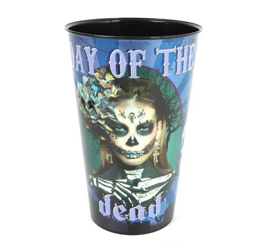 Translation missing: de.Vaso Día de la Muerte de plástico de 10,5x7,5x18 cm