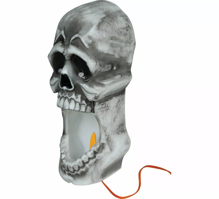Vela Calavera con Led Efecto Fuego de 20 cm
