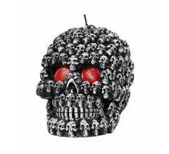 10 cm schwarze Totenkopfkerze