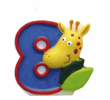 Vela de Animal del Safari con el número 8