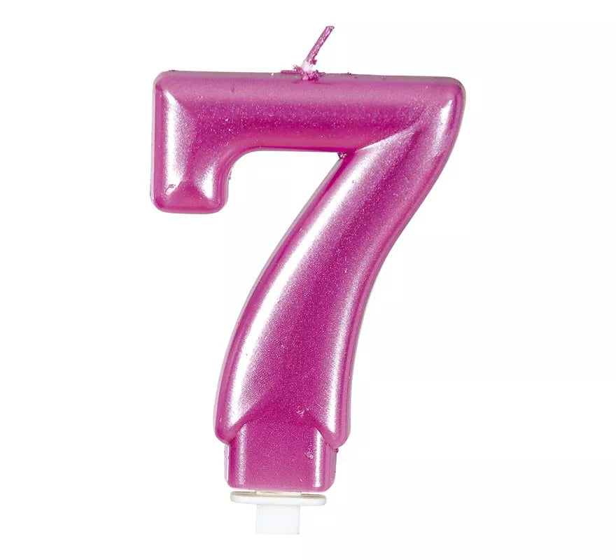 Translation missing: de.Vela Metalizada Rosa Nº 7, de 8 cm