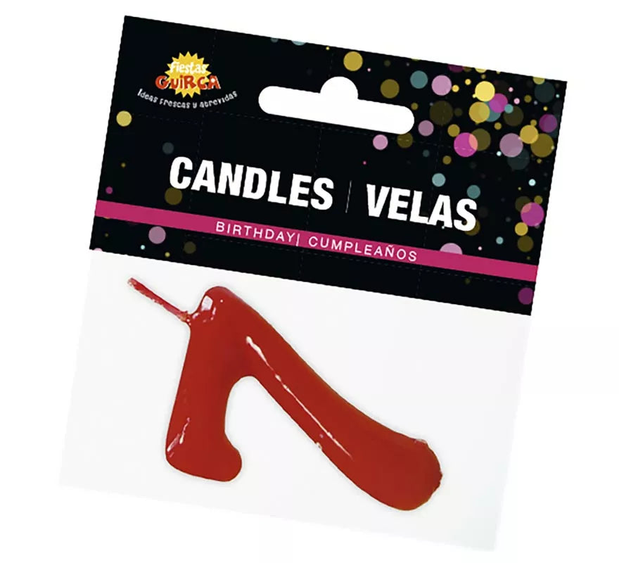 Translation missing: de.Vela roja con el número 7 para cumpleaños