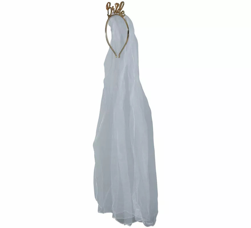 Velo de Novia blanco con Diadema Bride