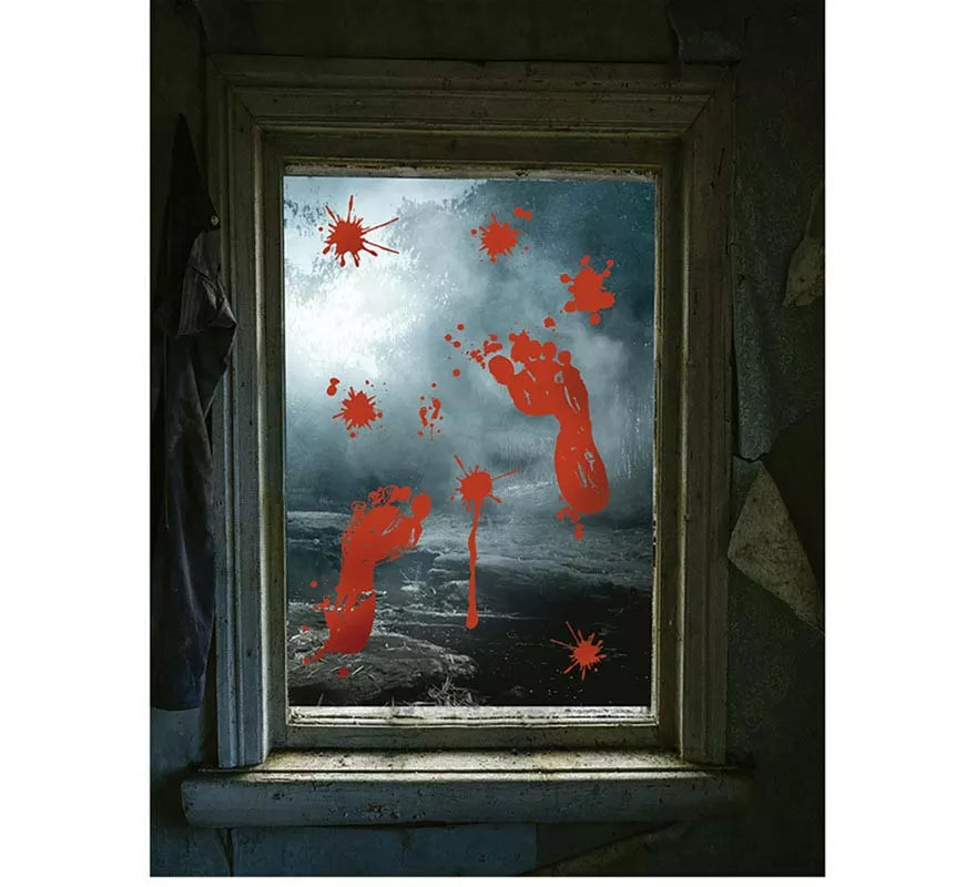 Translation missing: de.Ventana Huellas de Pies con Sangre electroestática de 25x35 cm