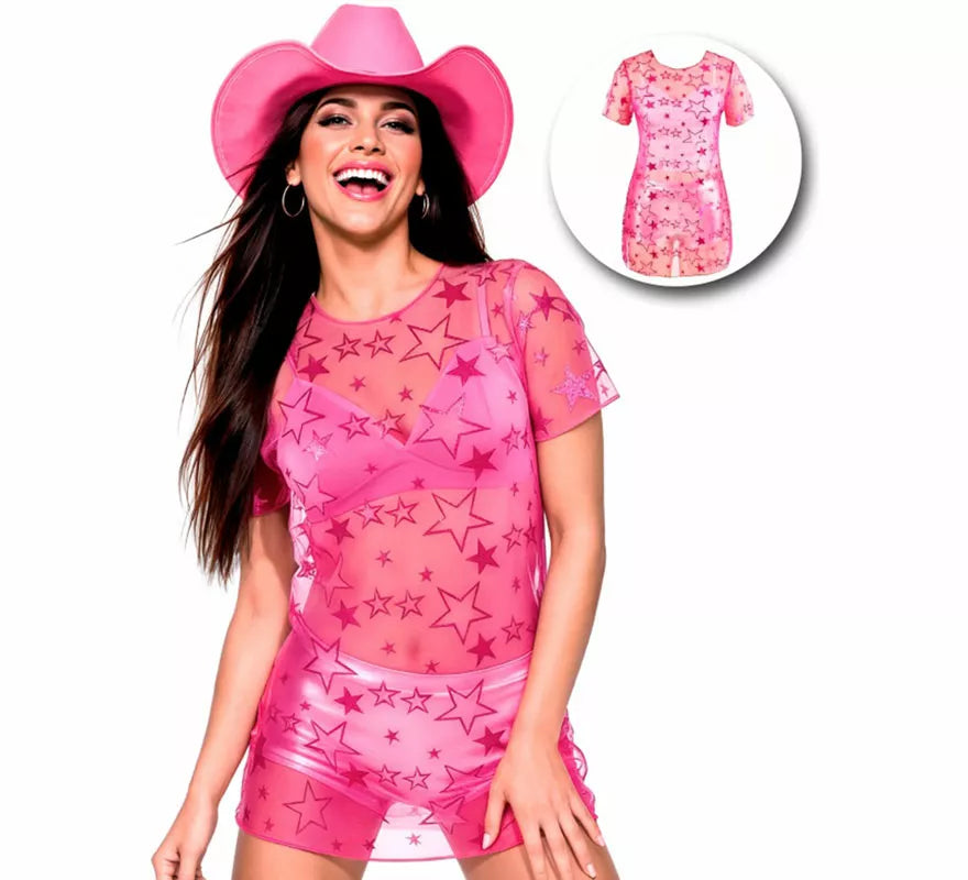 Translation missing: de.Vestido Tul fucsia con Estrellas Brillantes para mujer