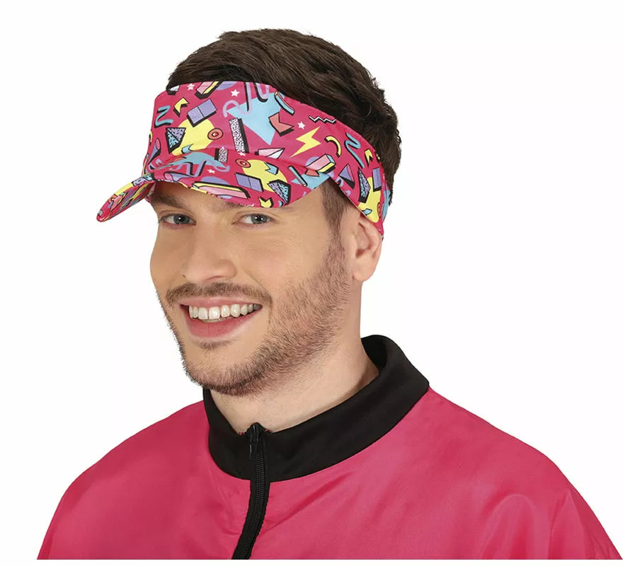 Translation missing: de.Visera estampado de los años 80 fucsia adulto