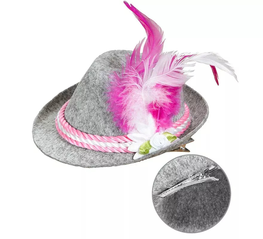 Translation missing: de.Mini Sombrero de Bávara Oktoberfest con Flor y Plumas