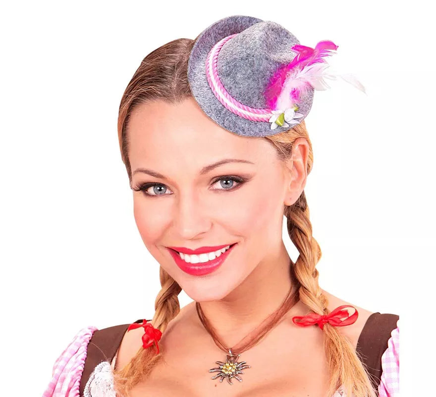 Translation missing: de.Mini Sombrero de Bávara Oktoberfest con Flor y Plumas