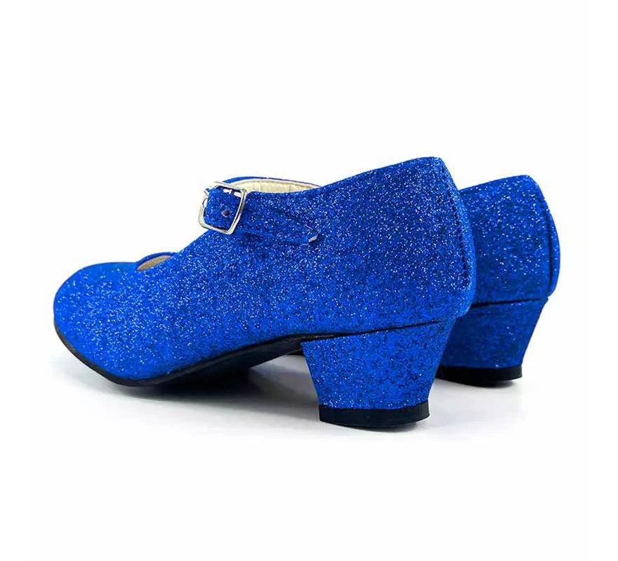Zapato Sevillana con tacón Azulón Purpurina en números del 22 al 41
