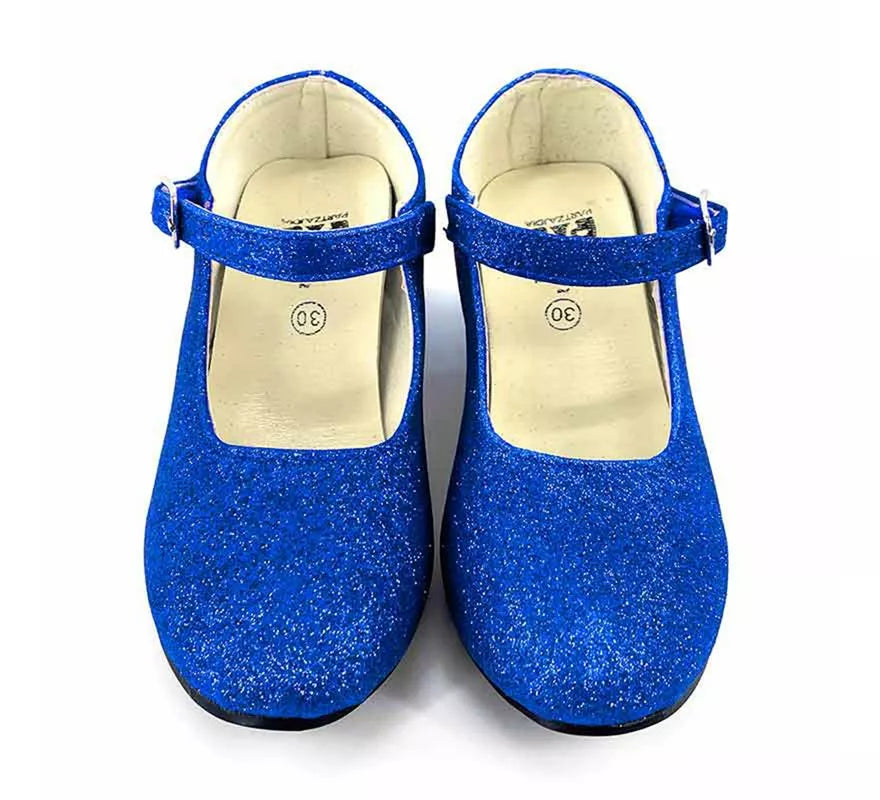 Translation missing: de.Zapato Sevillana con tacón Azulón Purpurina en números del 22 al 41