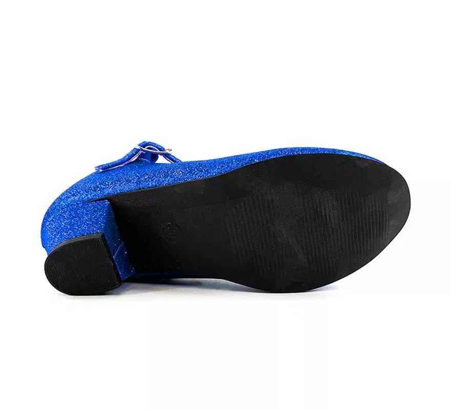 Translation missing: de.Zapato Sevillana con tacón Azulón Purpurina en números del 22 al 41