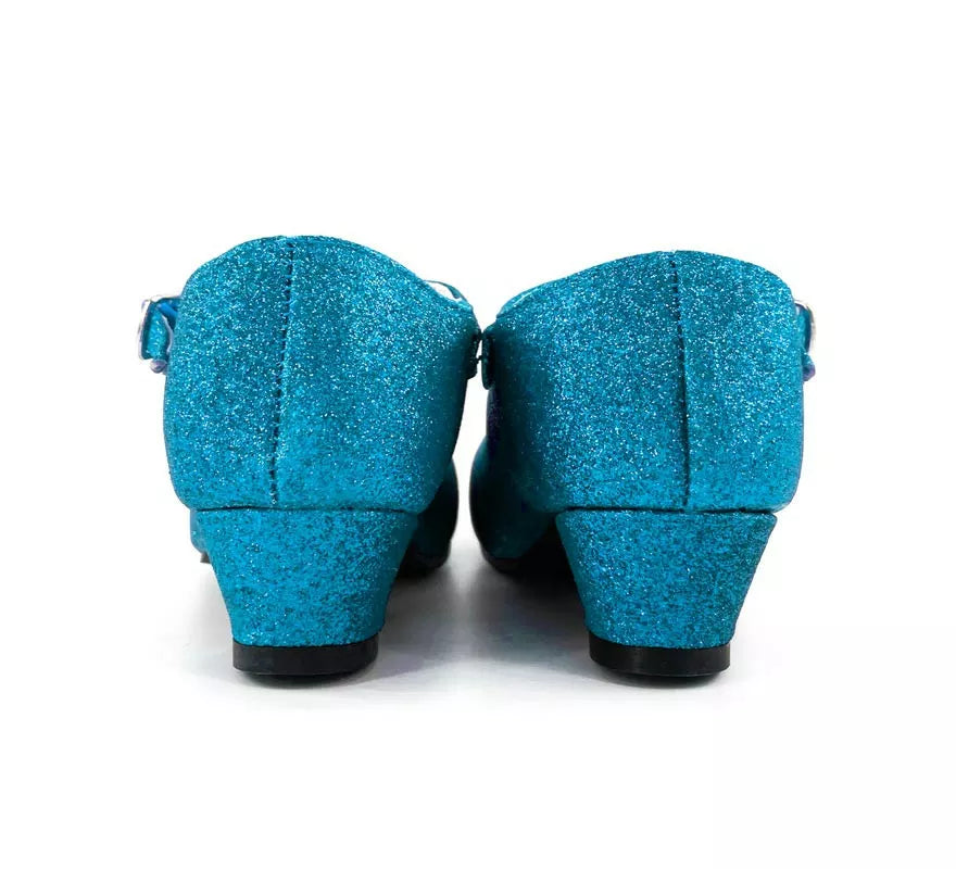 Translation missing: de.Zapato Sevillana con tacón Azul Turquesa Purpurina en números del 22 al 41