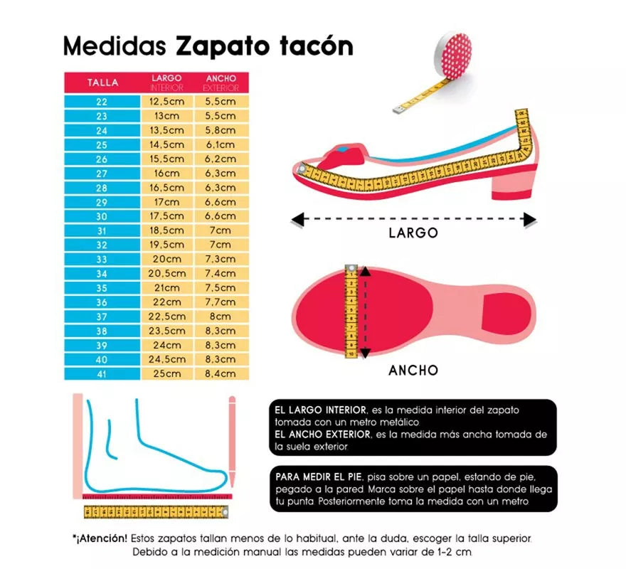 Zapato Sevillana con tacón Blanco en números del 22 al 41