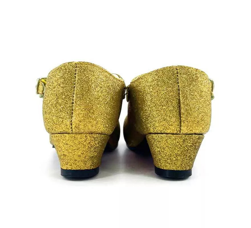 Translation missing: de.Zapato Sevillana con tacón Dorado Purpurina en números del 22 al 41