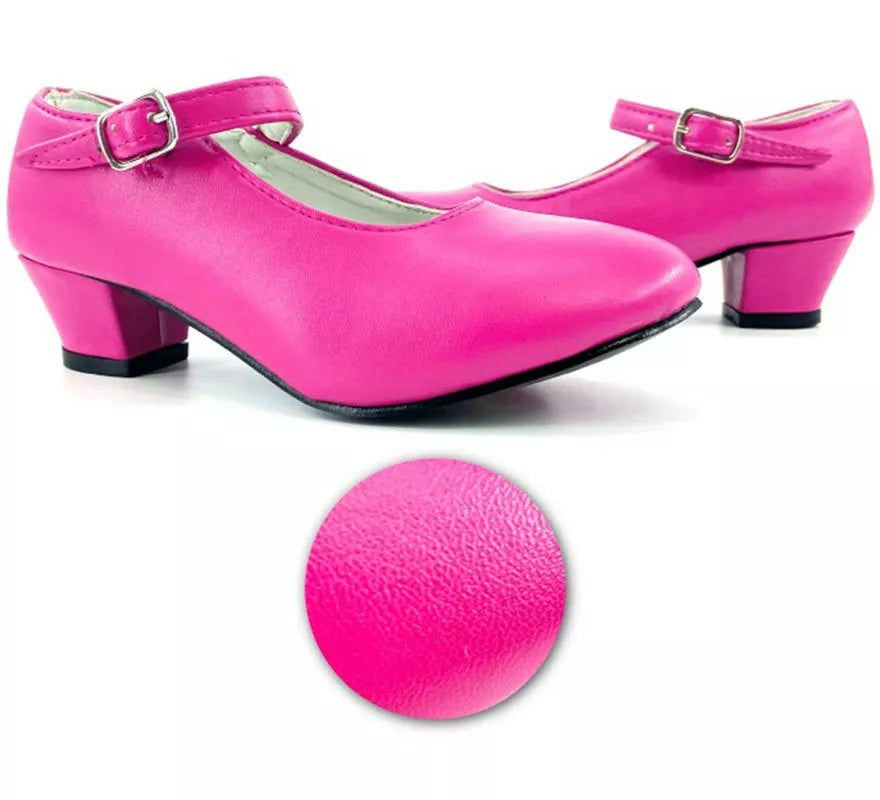 Translation missing: de.Zapato Sevillana con tacón Fucsia en números del 22 al 41