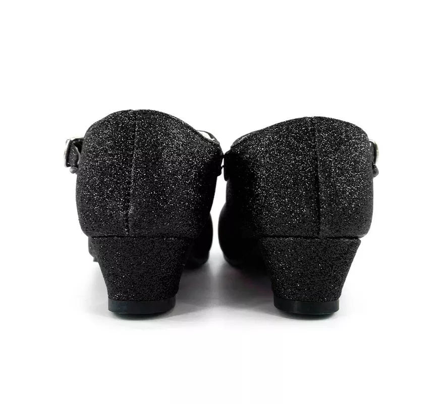 Translation missing: de.Zapato Sevillana con tacón Negro Purpurina en números del 22 al 41
