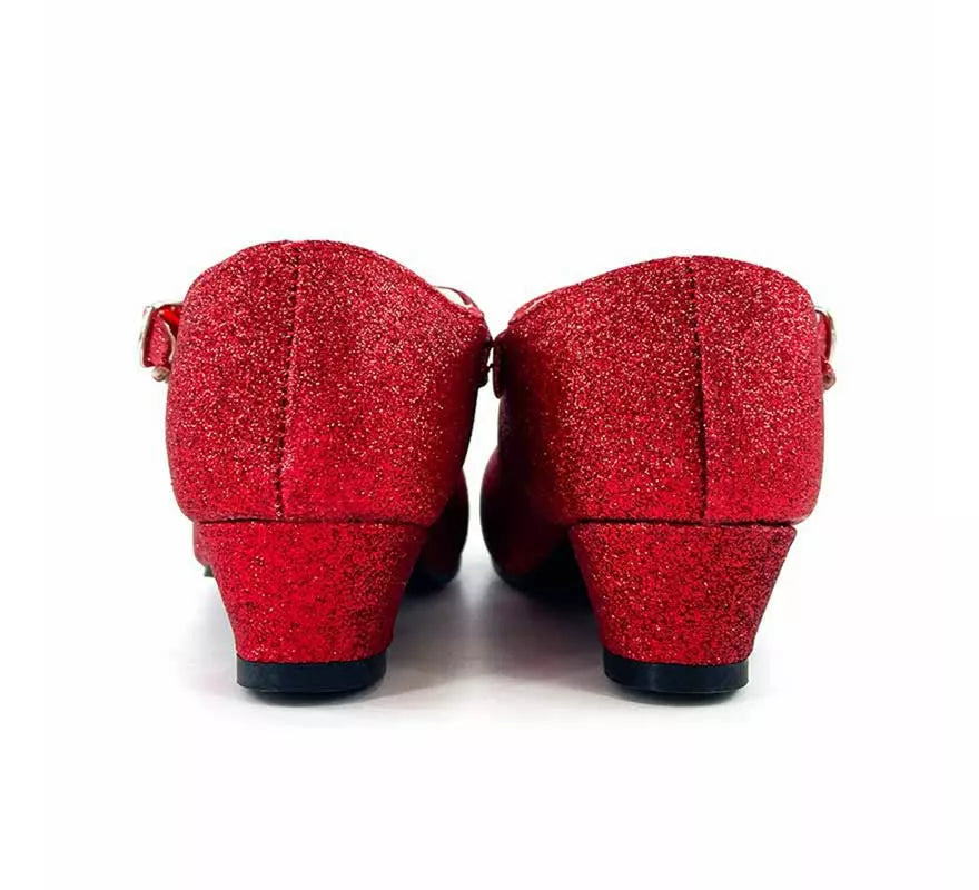 Translation missing: de.Zapato Sevillana con tacón Rojo Purpurina en números del 22 al 41