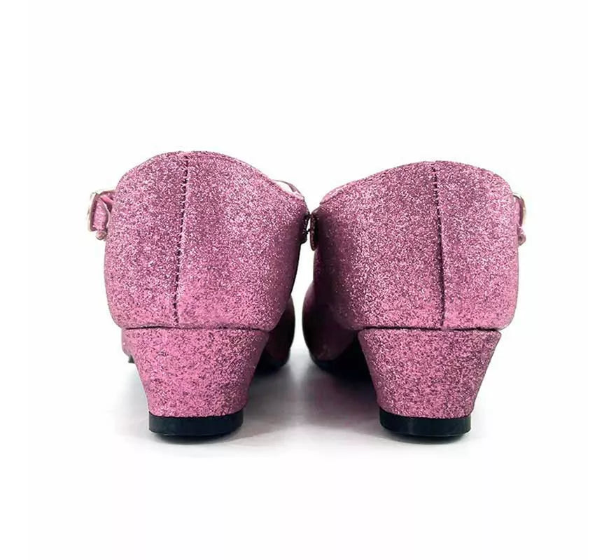 Translation missing: de.Zapato Sevillana con tacón Rosa Purpurina en números del 22 al 41