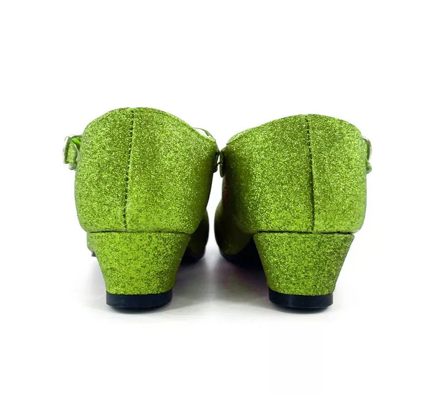 Zapato Sevillana con tacón Verde Purpurina en números del 22 al 41