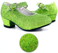 Zapato Sevillana con tacón Verde Purpurina en números del 22 al 41