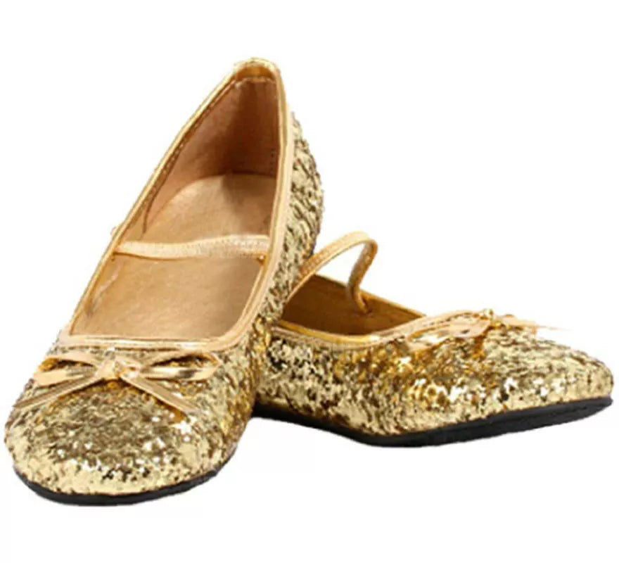Translation missing: de.Zapatos Bailarinas Doradas Purpurina en números del 22 al 41