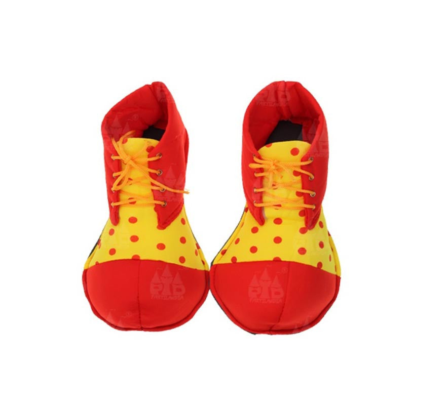 Translation missing: de.Zapatos de Payaso rojo y amarillo con lunar adulto