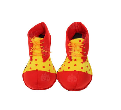Zapatos de Payaso rojo y amarillo con lunar adulto