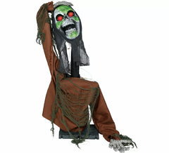 Zombie-Schädel mit Licht, Ton und Bewegung 65 cm