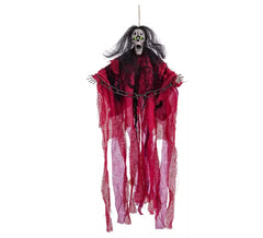 Hängender Zombie mit Licht, Ton und Bewegung 30x6x60 cm
