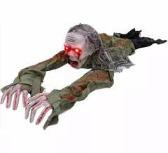 100 cm großer kriechender Zombie mit Licht, Ton und Bewegung